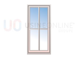 Avec x2 Petits Bois Intégrés 26x8mm 4 Carreaux (Croisillons : x1 Vertical, x1 Horizontal) par Vantail (Teinte Assortie)