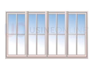 Avec x2 Petits Bois Intégrés 26x8mm 4 Carreaux (Croisillons : x1 Vertical, x1 Horizontal) par Vantail (Teinte Assortie)