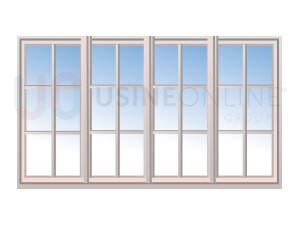 Avec x3 Petits Bois Intégrés 26x8mm 6 Carreaux (Croisillons : x1 Vertical, x2 Horizontaux) par Vantail (Teinte Assortie)