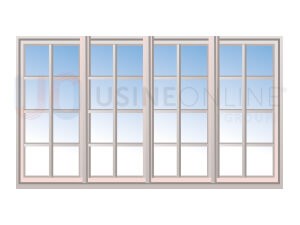 Avec x4 Petits Bois Intégrés 26x8mm 8 Carreaux (Croisillons : x1 Vertical, x3 Horizontaux) par Vantail (Teinte Assortie)