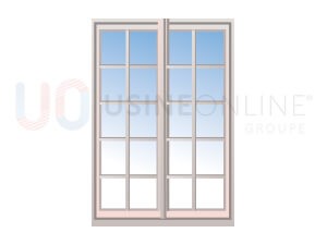 Avec x5 Petits Bois Intégrés 26x8mm 10 Carreaux (Croisillons : x1 Vertical, x4 Horizontaux) par Vantail (Teinte Assortie)
