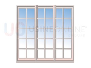 Avec x5 Petits Bois Intégrés 26x8mm 10 Carreaux (Croisillons : x1 Vertical, x4 Horizontaux) par Vantail (Teinte Assortie)