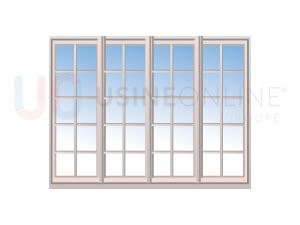 Avec x5 Petits Bois Intégrés 26x8mm 10 Carreaux (Croisillons : x1 Vertical, x4 Horizontaux) par Vantail (Teinte Assortie)