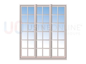 Avec x6 Petits Bois Intégrés 26x8mm 12 Carreaux (Croisillons : x1 Vertical, x5 Horizontaux) par Vantail (Teinte Assortie)
