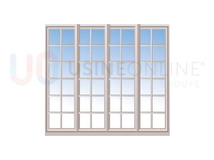 Avec x6 Petits Bois Intégrés 26x8mm 12 Carreaux (Croisillons : x1 Vertical, x5 Horizontaux) par Vantail (Teinte Assortie)