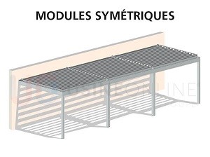 3 Modules Symétriques (2 Poteaux au Centre à Distance Égale)