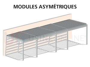 4 Modules Asymétriques (3 Poteaux au Centre à Distance Inégale)