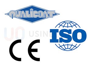 Conforme CE - QUALICOAT- ISO 2360 - EN 755-1 - EN 12020-2 - EN 12150-2 