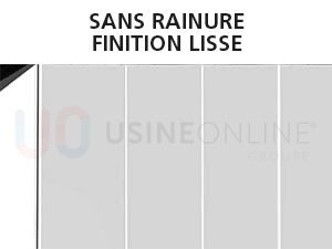 Panneaux Épaisseur 40 mm, Extérieur Finition Lisse Sans Rainure, Intérieur Rainuré Stucco (Peau d'Orange) Blanc