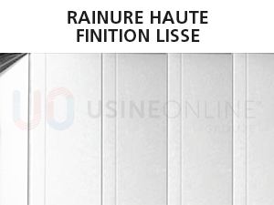 Panneaux Épaisseur 40 mm, Extérieur Finition Lisse Rainure Haute, Intérieur Rainuré Stucco (Peau d'Orange) Blanc