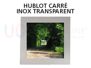 Hublot Carré 280 x 280 mm (Encadrement Inox) - Vitrage Transparent