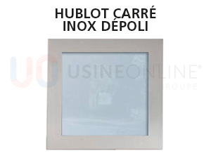 Hublot Carré 280 x 280 mm (Encadrement Inox) - Vitrage Dépoli