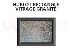 Hublot Rectangulaire Horizontal H321 x L511mm (Encadrement Assorti à la Porte) - Vitrage Granité