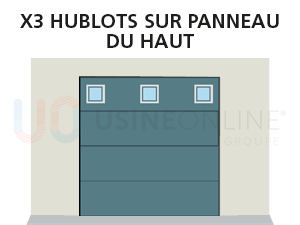 X3 Hublots Répartition Horizontale sur Panneau du Haut