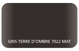 Coloris Gris Terre d'Ombre 7022 Aspect Lisse Mat (Coffre, Coulisses, Lame Finale)