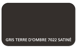 Coloris Gris Terre d'Ombre 7022 Aspect Lisse Satiné (Coffre, Coulisses, Lame Finale)