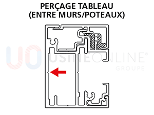 Coulisses Zip 42 x 55 mm Perçage Tableau (Entre Murs/Poteaux)