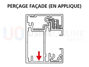 Coulisses Zip 42 x 55 mm Perçage Façade (En Applique)