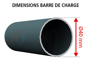 Barre de Charge (Lame Finale) Aluminium Extrudé ⌀40 mm + Verrous de Blocage (Droit & Gauche)