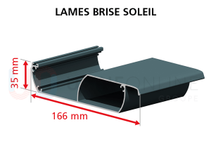 Lames Fixes Double Paroi 166 x 35 mm Aluminium Extrudé Design Plat - Orientation des lames fixes 30°