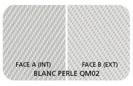 Coloris Toile Blanc Perle QM02 - Face A (Côté Intérieur) - Face B (Côté Extérieur)