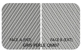 Coloris Toile Perle Gris QM07 - Face A (Côté Intérieur) - Face B (Côté Extérieur)