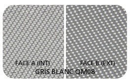 Coloris Toile Gris Blanc QM08 - Face A (Côté Intérieur) - Face B (Côté Extérieur)