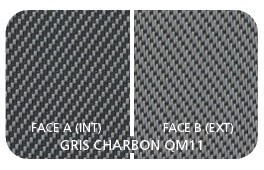 Coloris Toile Gris Charbon QM11 - Face A (Côté Intérieur) - Face B (Côté Extérieur)