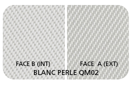 Coloris Toile Blanc Perle QM02 - Face B (Côté Intérieur) - Face A (Côté Extérieur)
