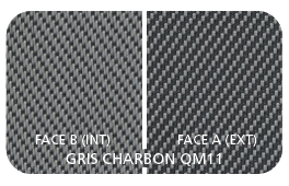 Coloris Toile Gris Charbon QM11 - Face B (Côté Intérieur) - Face A (Côté Extérieur)