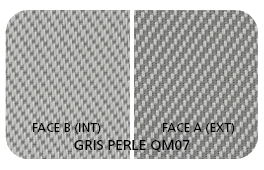 Coloris Toile Perle Gris QM07 - Face B (Côté Intérieur) - Face A (Côté Extérieur)