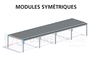 4 Modules Symétriques (10 Poteaux dont ceux du Milieu Centrés) 