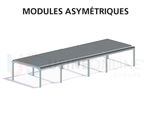 4 Modules Asymétriques (10 Poteaux dont ceux du Milieu Décentrés) 
