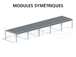 5 Modules Symétriques (12 Poteaux dont ceux du Milieu Centrés) 