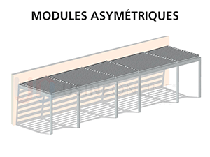 5 Modules Asymétriques (4 Poteaux au Centre à Distance Inégale)