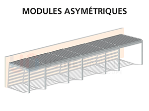 6 Modules Asymétriques (5 Poteaux au Centre à Distance Inégale)