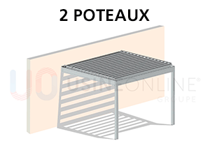 Pergola Bioclimatique Lames Parallèles Adossée 1 Module (Avec 2 Poteaux)