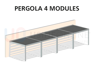 X3 Cornières Plates d'Étanchéité Thermolaquées pour la Jonction de Chaque Module "Option Pergola Adossée 4 Modules"