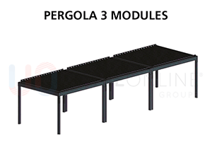 X2 Cornières Plates d'Étanchéité Thermolaquées pour la Jonction de Chaque Module "Option Pergola Auto-Portée 3 Modules"