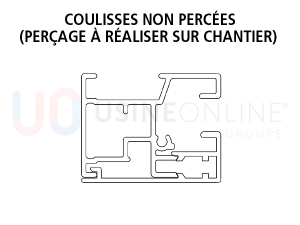 Coulisses Zip 34 x 45 mm Non Percées (Perçage à Réaliser sur Chantier)