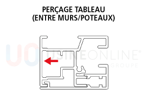 Coulisses Zip 34 x 45 mm Perçage Tableau (Entre Murs/Poteaux)