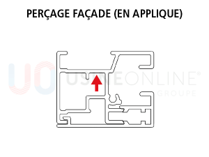 Coulisses Zip 34 x 45 mm Perçage Façade (En Applique)