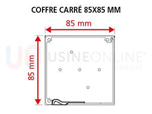 Coffre Carré Alu Extrudé 85 x 85 mm