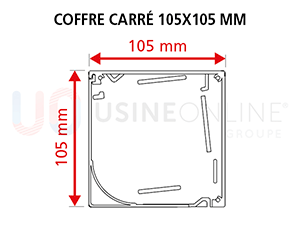 Coffre Carré Alu Extrudé 105 x 105 mm