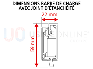 Lame Finale Renforcée 22x59 mm Alu Extrudé + Joint Brosse 12 mm