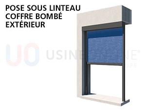 Pose Sous Linteau Coffre Bombé Extérieur - Côté Commande Vue de l'Extérieur
