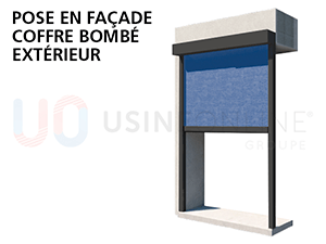 Pose En Façade Coffre Bombé Extérieur - Côté Commande Vue de l'Extérieur