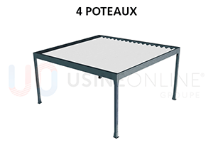 Pergola Toit Rétractable Autoportée 1 Module (Avec 4 Poteaux)
