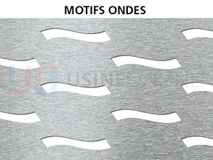 Tôle Perforée Motifs Ondes - Coefficient de Vide (Passage Lumineux) : 14%