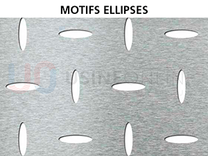 Tôle Perforée Motifs Ellipses - Coefficient de Vide (Passage Lumineux) : 8%